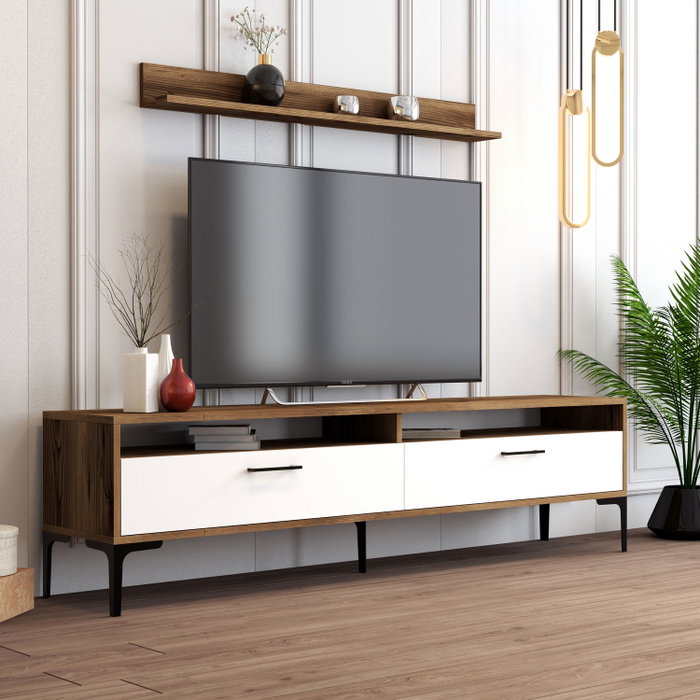 Hanah Home Istanbul Mueble de TV Nogal y Blanco
